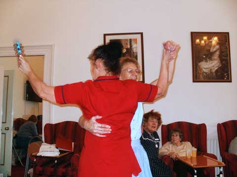 wider view of same group interacting with one another